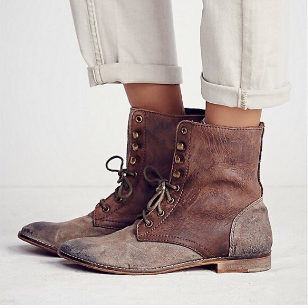 Free people truemay lace up boot in brown/tan